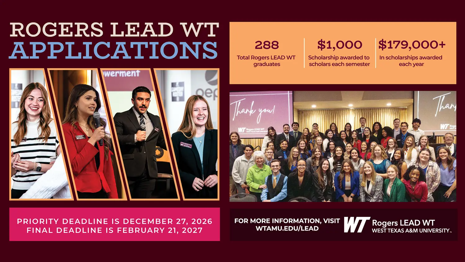 Rogers Lead WT Applications 2027 Hero Banner