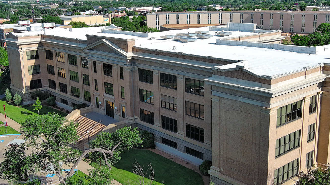 Old Main Front drone
