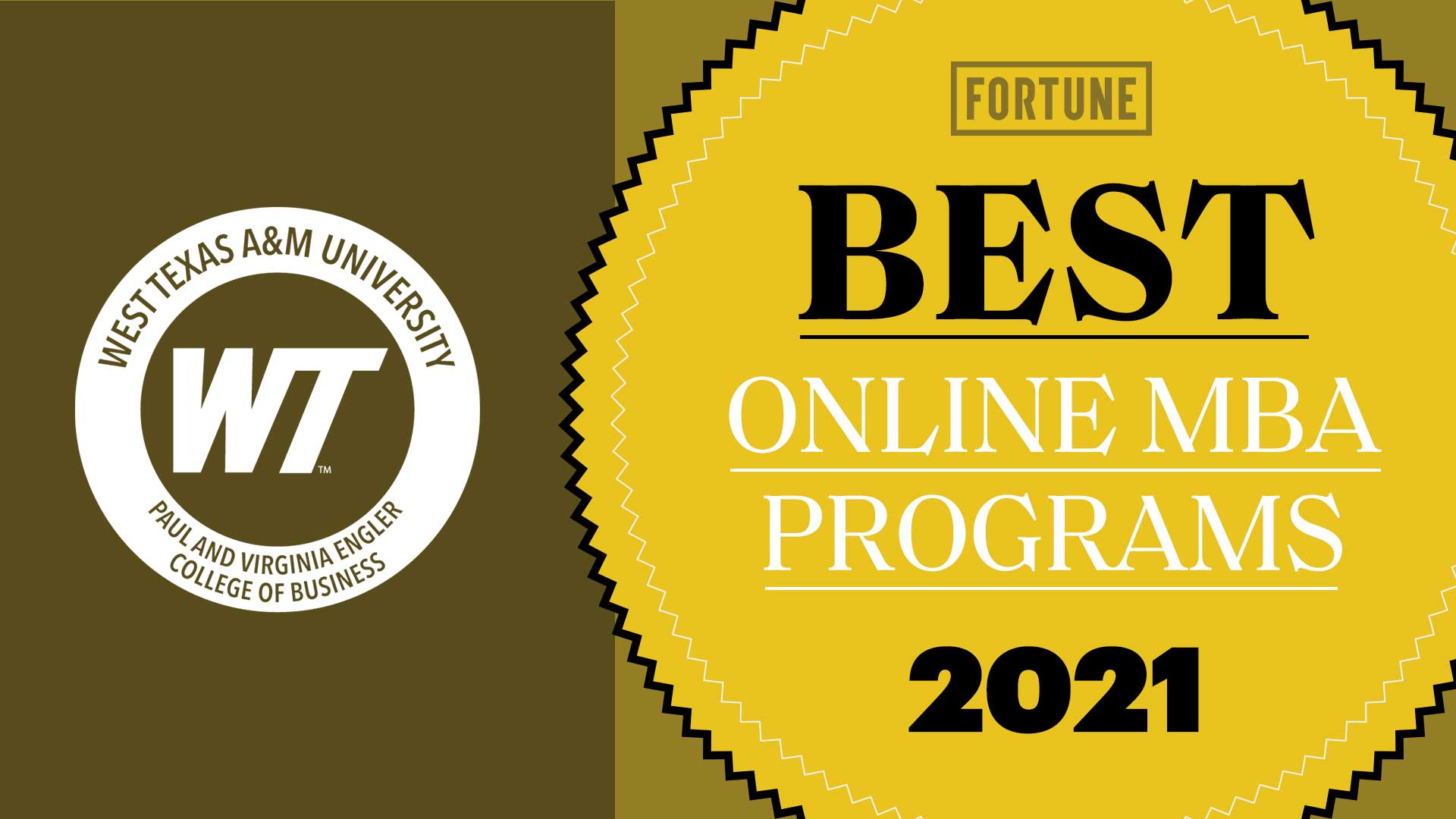 Fortune Ranks WT’s Online MBA Among the Country’s Best WTAMU