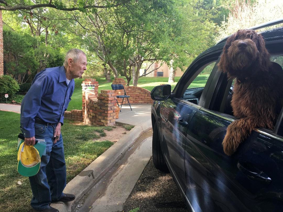 Even dogs wanted to wish Dr. Gary Garner a happy 90th birthday.