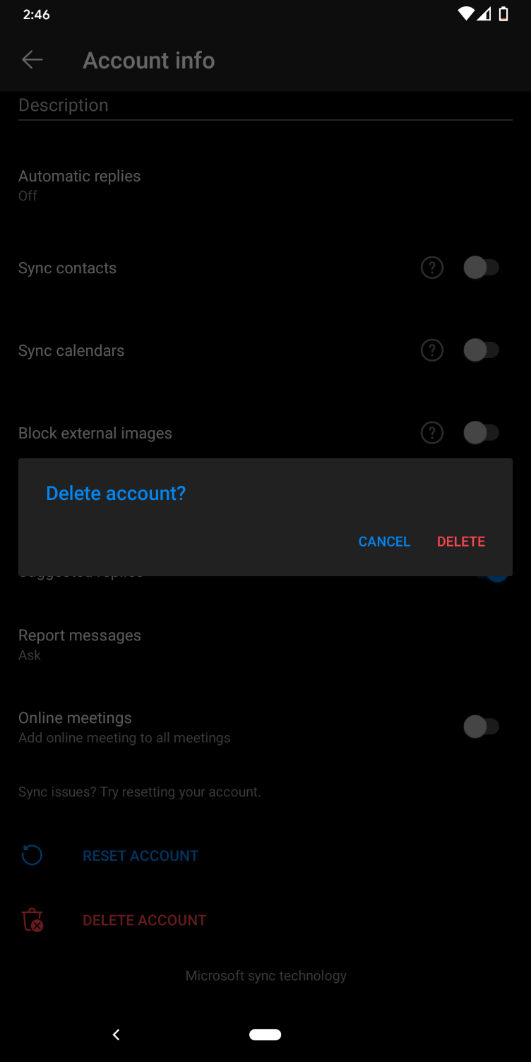 Confirm deletion by tapping on DELETE