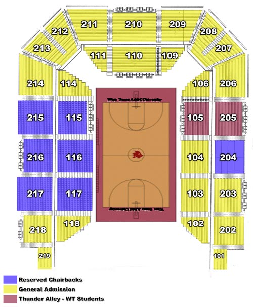 West Texas A&M University: First United Bank Center Seating Charts