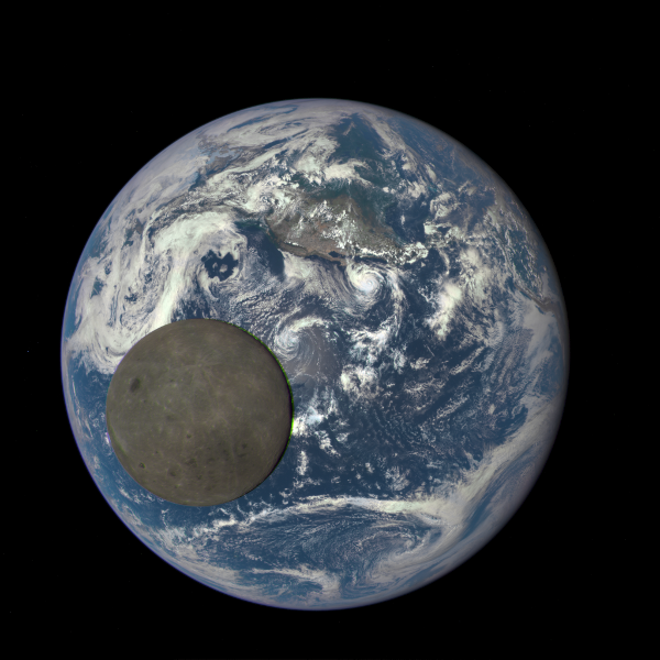earth and moon in same photo