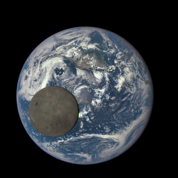 A Full Moon with Earth's Blue Glow Beneath it - NASA