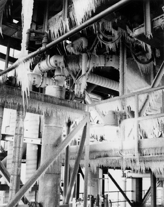 icicles on equipment